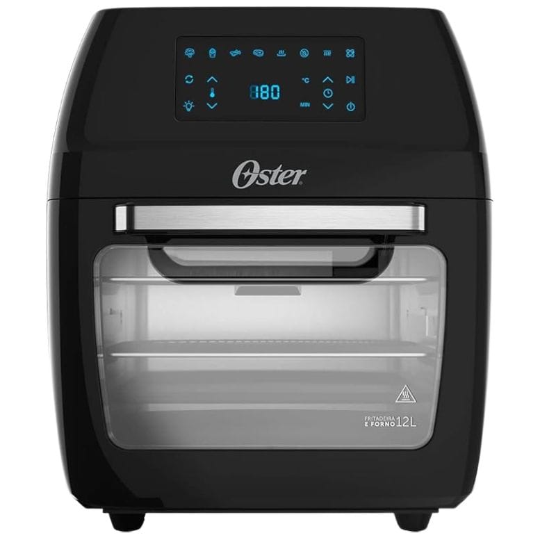 A tecnológica Air Fryer Oven Oster OFRT790 de 12 litros com seu painel digital Multi Touch e cesto giratório